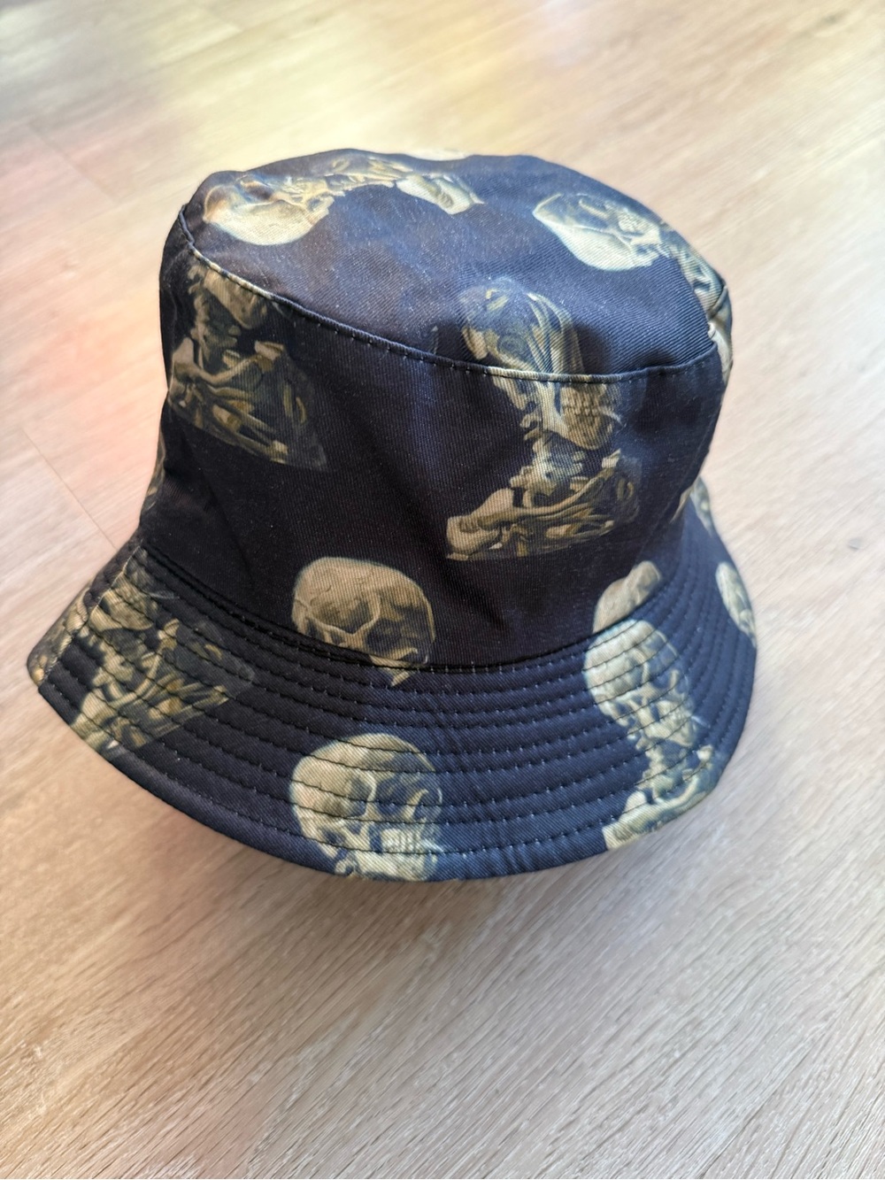 Smoking Skull Bucket Hat inspired by Van Gogh